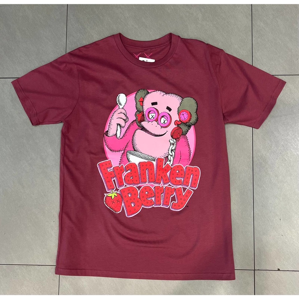KAWS Monsters Frankenstein Berry Red T-Shirt